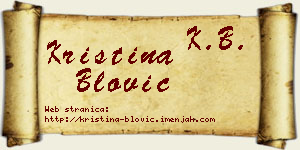 Kristina Blović vizit kartica